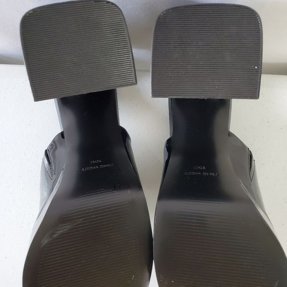 Nine West Jilie Platform Mules Size 10 Open Toe Patent Leather High Heel Sandal - Picture 10 of 16